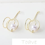 Zinc Alloy Irregular S Line Pearl Earring Pendant Electroplating in Europe