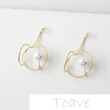 Zinc Alloy Irregular S Line Pearl Earring Pendant Electroplating in Europe