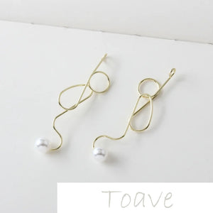 Zinc Alloy S Line Pearl DIY Earring Pendant Material