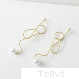Zinc Alloy S Line Pearl DIY Earring Pendant Material