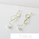 Zinc Alloy S Line Pearl DIY Earring Pendant Material