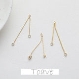 Gold-Plated Double Diamond Tassel Chain Pendant Earrings