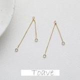 Gold-Plated Double Diamond Tassel Chain Pendant Earrings