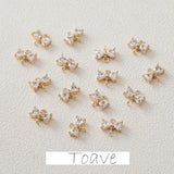 Gold-Plated Zircon Double Hanging Bow DIY Earrings