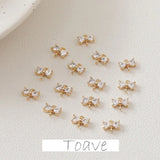 Gold-Plated Zircon Double Hanging Bow DIY Earrings
