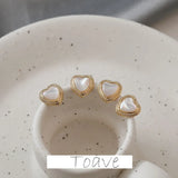 Golden Love Peach Heart Earrings DIY Hand-made Accessories