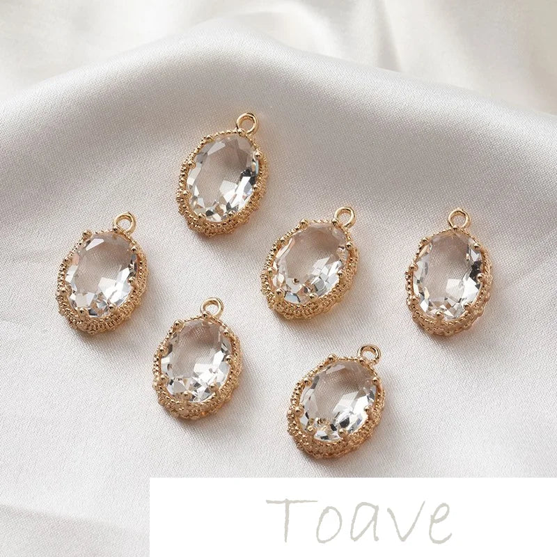 Retro Oval Large Rhinestone Edging DIY Earrings Hairpin Pendant