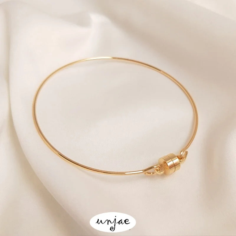Gold-Clad Magnet Buckle Round Bracelet DIY Material