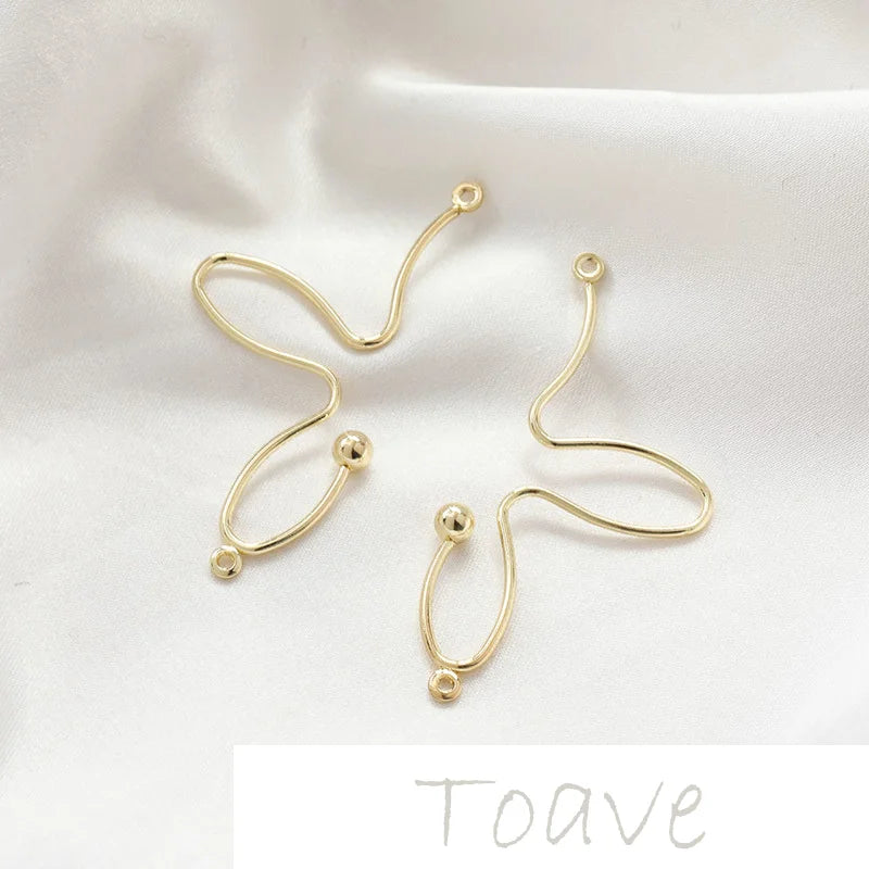 Color-Preserving Plated Petal Earring Pendants 6pcs