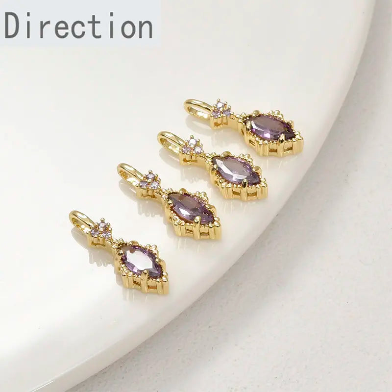 14K Colored Horse Eye Zircon Pendant DIY Jewelry Making