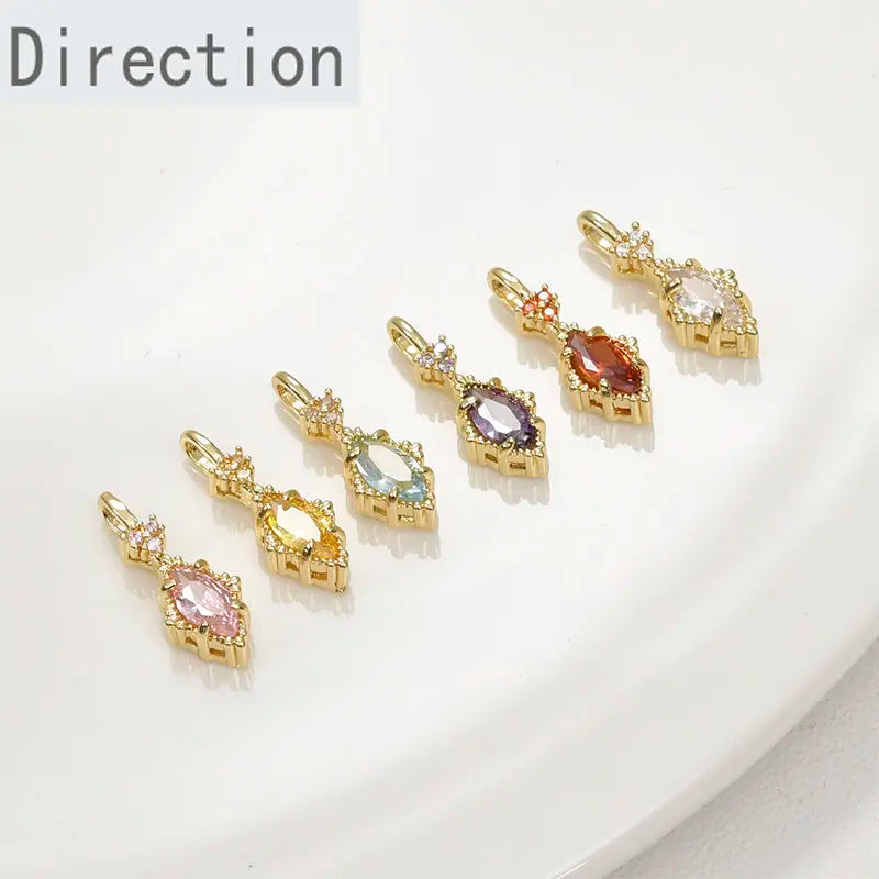 14K Colored Horse Eye Zircon Pendant DIY Jewelry Making