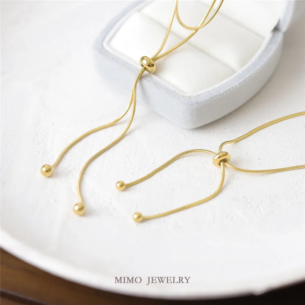 Snakebone Chain Pull-out Adjustable Necklace Bracelet Anklet