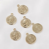 14K Retro Coin Pendant for Jewelry Making