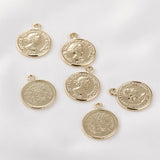 14K Retro Coin Pendant for Jewelry Making