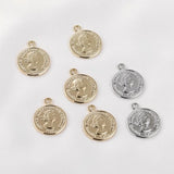 14K Retro Coin Pendant for Jewelry Making