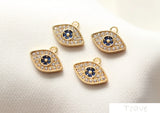 18K Copper Plated Eye Pendant for DIY Jewelry Making