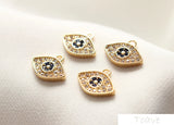 18K Copper Plated Eye Pendant for DIY Jewelry Making
