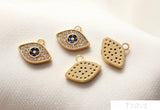 18K Copper Plated Eye Pendant for DIY Jewelry Making