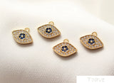 18K Copper Plated Eye Pendant for DIY Jewelry Making