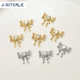 Copper Plated 14k Zircon Bow Pendant DIY Jewelry Making Material