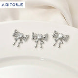 Copper Plated 14k Zircon Bow Pendant DIY Jewelry Making Material