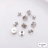 18K 925 Ear Plug End Cap Retaining Ear Nail