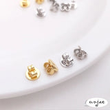 18K 925 Ear Plug End Cap Retaining Ear Nail