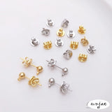18K 925 Ear Plug End Cap Retaining Ear Nail
