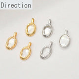 18k Baroque Oval Shell Pendant for DIY Jewelry Making