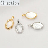 18k Baroque Oval Shell Pendant for DIY Jewelry Making