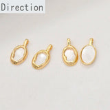 18k Baroque Oval Shell Pendant for DIY Jewelry Making