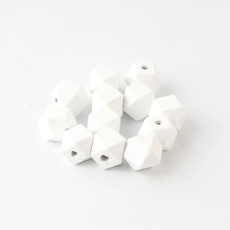 12mm 50pcs Natural Wooden Cube Beads Mix for DIY Jewelry Making