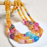 Beaded Necklace Snow Crystal Agate Bohemian Jewelry
