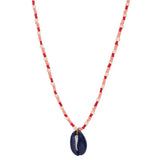 Bohemian Colored Beads Necklace with Shell Pendant