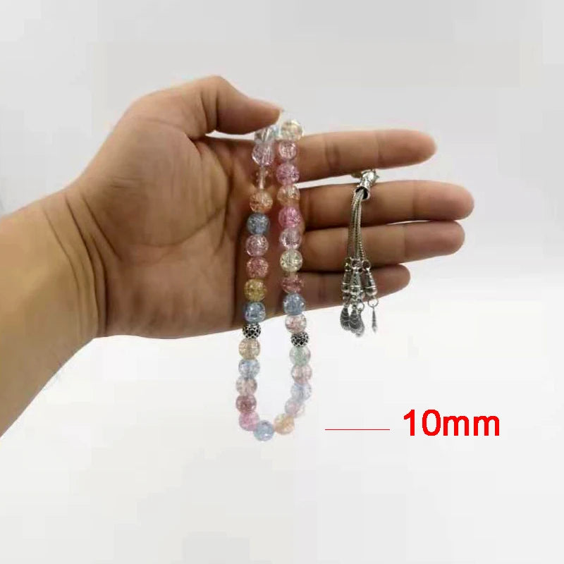 Colored Crystal Tasbih Islamic Bracelet Accessories Jewelry 33 Beads