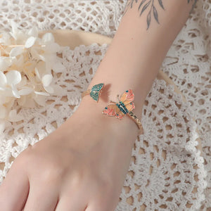 Enamel Butterfly Bracelets Cuff Bangle Vintage Boho Jewelry