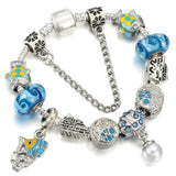Enamelled Fish Beads Bracelet with Pearl Pendant