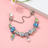 Enamelled Fish Beads Bracelet with Pearl Pendant