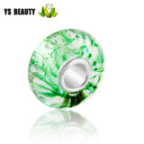 Colorful Foil Inlaid Zircon 925 Silver Bracelet Beads