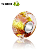 Colorful Foil Inlaid Zircon 925 Silver Bracelet Beads