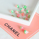 Cream Pink Strawberry Beaded Necklace Bracelet Earring Material