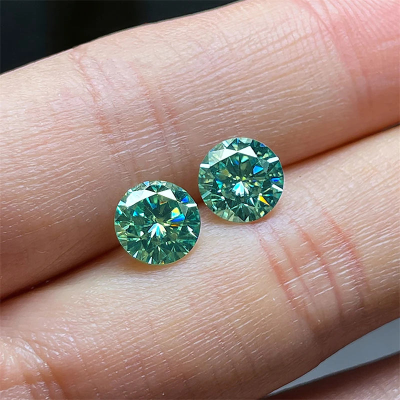 Green Loose Moissanite Stones 0.3-20ct Fine Jewelry Round Oval Pear Emerald