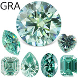 Green Loose Moissanite Stones 0.3-20ct Fine Jewelry Round Oval Pear Emerald