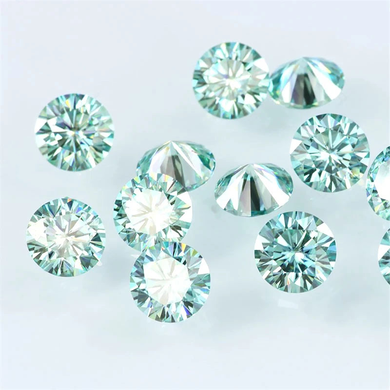 Green Loose Moissanite Stones 0.3-20ct Fine Jewelry Round Oval Pear Emerald