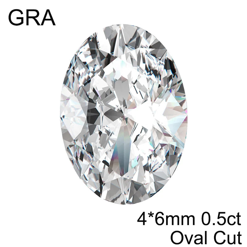 0.5-15ct Pink Green Loose Moissanite Stones Oval Cut Lab Grown Diamonds