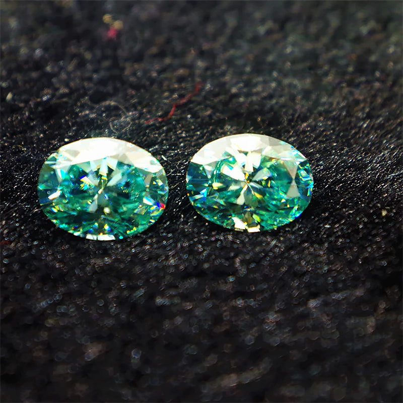 0.5-15ct Pink Green Loose Moissanite Stones Oval Cut Lab Grown Diamonds