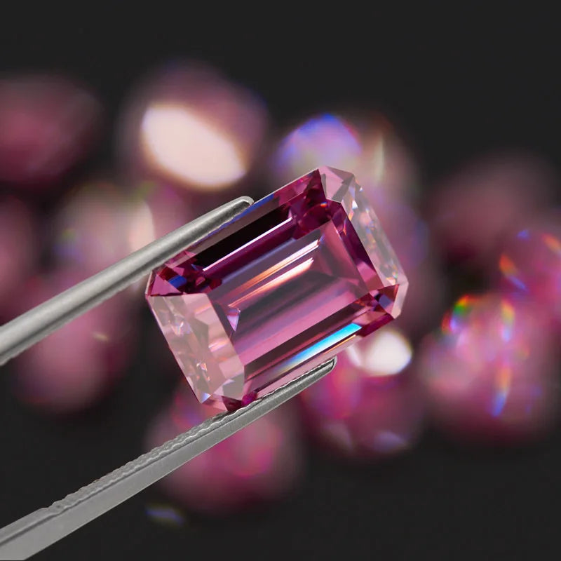 0.5-20ct Colored Loose Moissanite Stones Pink Green Yellow