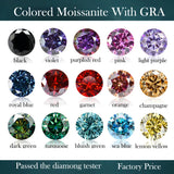 0.5-3CT Colored Loose Moissanite Stones Pink Green Beads Brilliant Cut