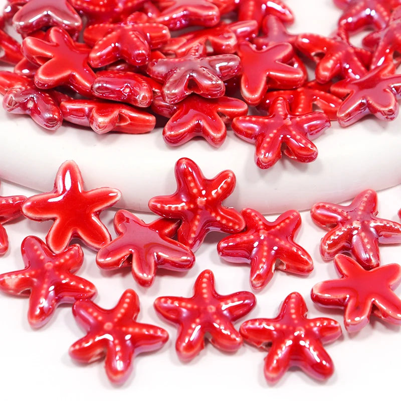 Starfish Ceramic Beads 18mm Jewelry Making Necklace Bracelet