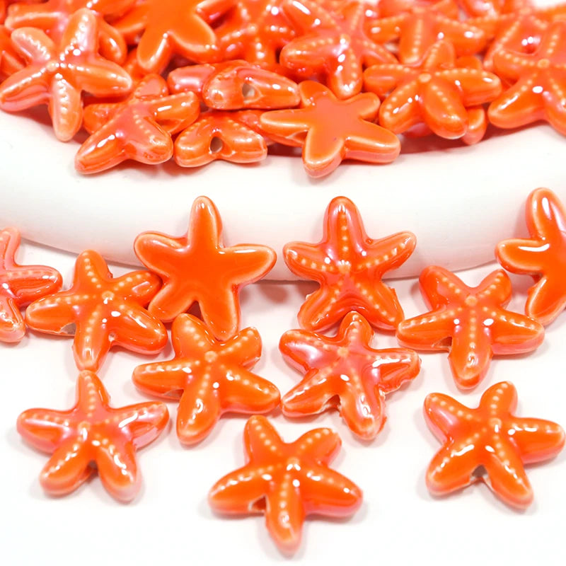 Starfish Ceramic Beads 18mm Jewelry Making Necklace Bracelet